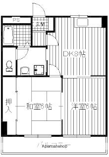 ハイム古屋(2DK/3階)の間取り写真