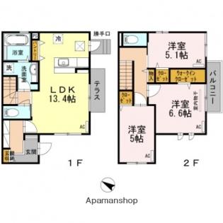 パークタウン5(3LDK/1階)の間取り写真