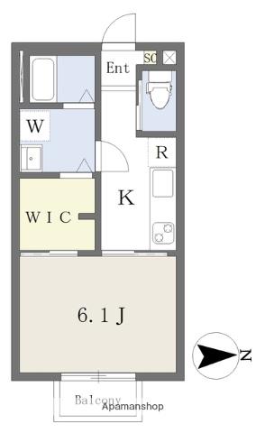 グランシャリオ太宰府 A棟(1K/2階)の間取り写真