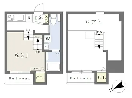 クレアポルト桜ヶ丘(ワンルーム/1階)の間取り写真