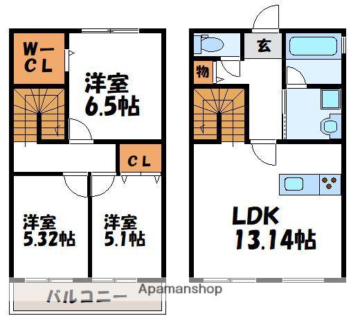 オネスティ大板井(3SLDK)の間取り写真