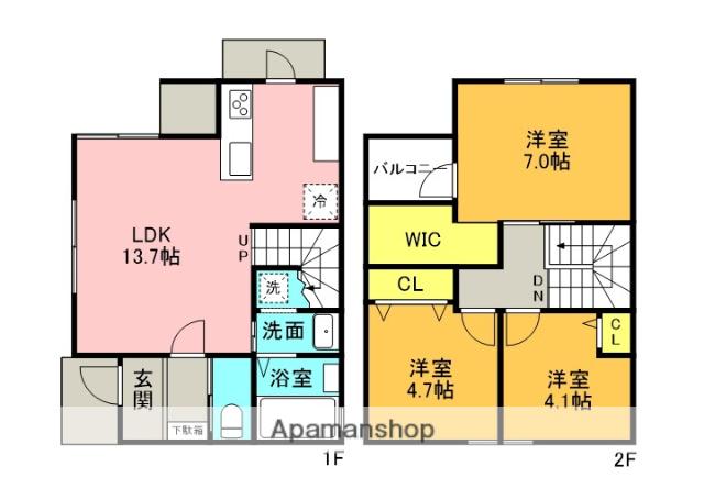 西鉄天神大牟田線 雑餉隈駅 徒歩12分 2階建 築4年(3LDK)の間取り写真