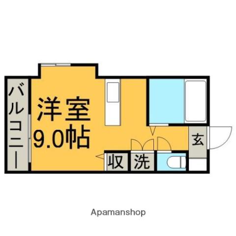 パープルハイツ(ワンルーム/3階)の間取り写真