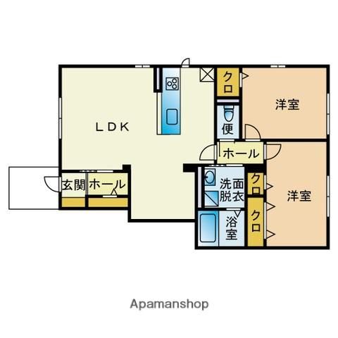 エクリュー(2LDK/1階)の間取り写真
