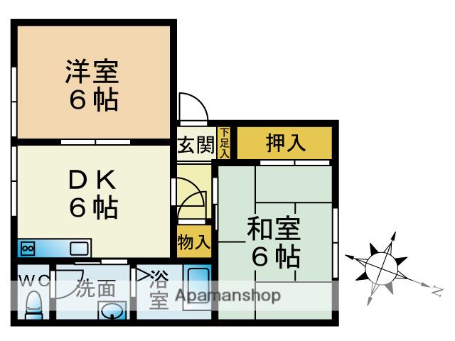カーサ青山(2DK/1階)の間取り写真