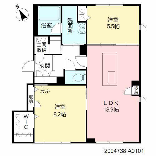 シャーメゾン錦(2LDK/1階)の間取り写真