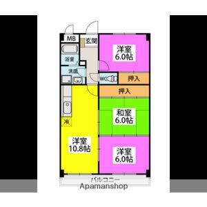 シャトレ壱番館(3LDK/1階)の間取り写真