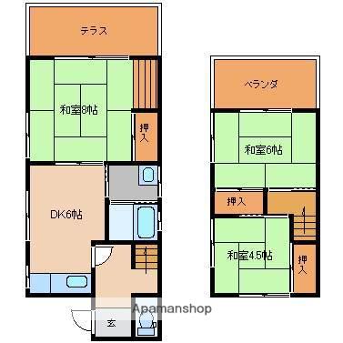 西鉄天神大牟田線 大保駅 徒歩12分 2階建 築51年(3DK)の間取り写真