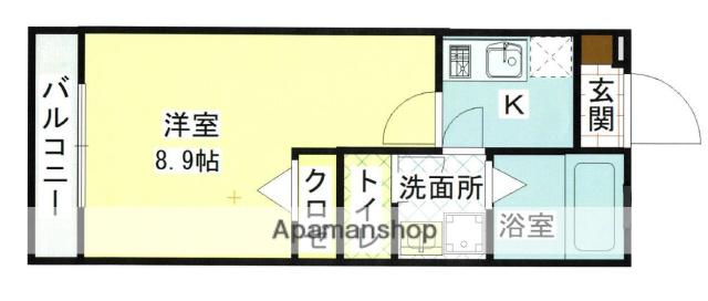 クレフラスト塔原東(1K/2階)の間取り写真