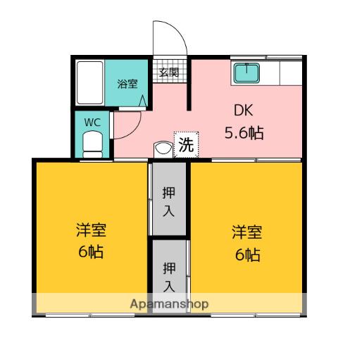 エヌ天拝(2K/1階)の間取り写真