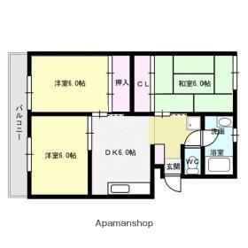 白金ハイツ(3DK/1階)の間取り写真