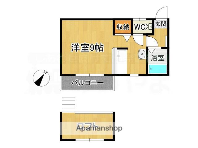 ハイデンス高雄C(ワンルーム/1階)の間取り写真