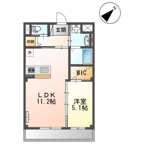 コンフォルト春日西Ⅱ(1LDK/1階)の間取り写真