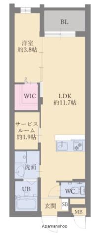 LIFEFIELD日佐(1SLDK/2階)の間取り写真