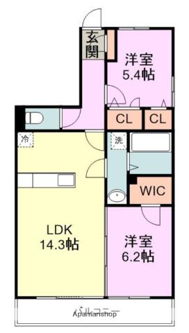 PROSPERITY SUE(2LDK/1階)の間取り写真