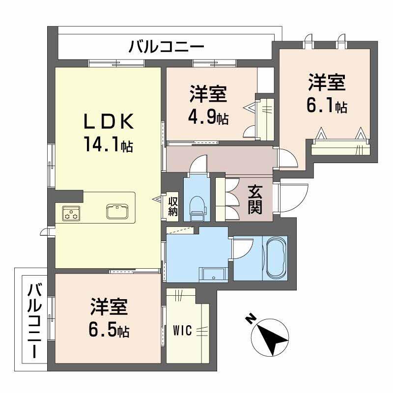 ボヤージュ春日(3LDK/2階)の間取り写真