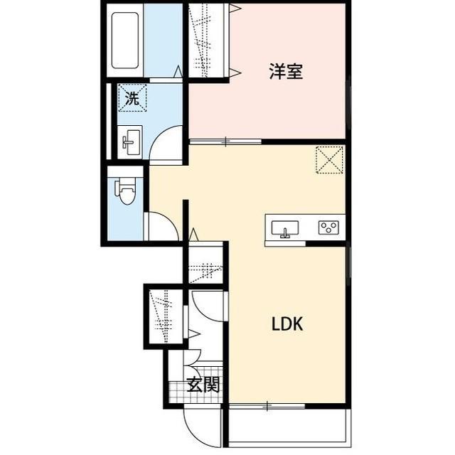 GRAND REVE(1LDK/1階)の間取り写真