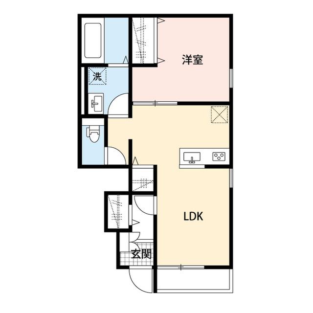 GRAND REVE(1LDK/1階)の間取り写真