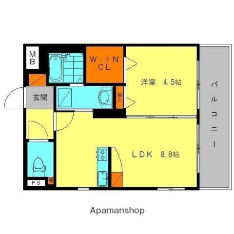 ウインズリガロ大城(1LDK/3階)の間取り写真