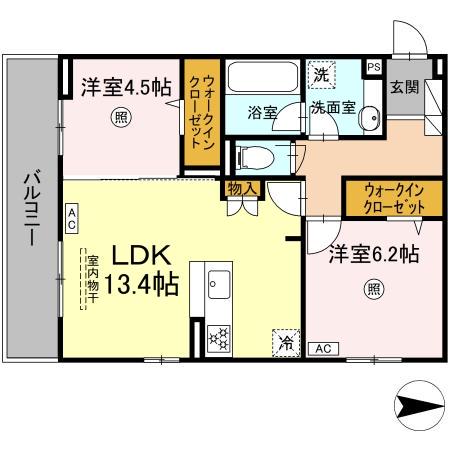 D-ROOM南福岡(2LDK/3階)の間取り写真