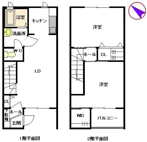 YSコートB(2LDK/1階)の間取り写真