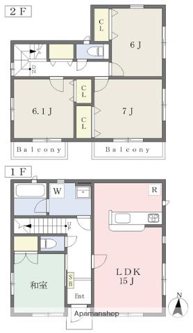 篠栗線 長者原駅 徒歩10分 2階建 築13年(4LDK)の間取り写真
