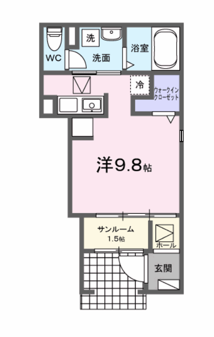グレイス エム(ワンルーム/1階)の間取り写真