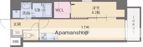 LIFEFIELD諸岡2(1LDK/7階)の間取り写真
