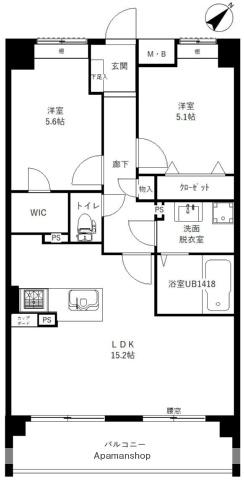 ソルカーサ(2LDK/2階)の間取り写真