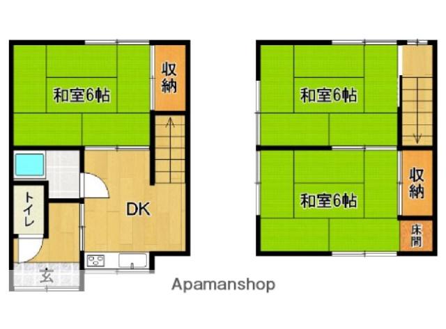 小田アパート(3DK/1階)の間取り写真