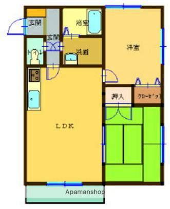 コンフォールK(2LDK/2階)の間取り写真