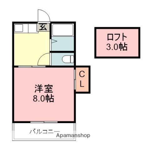 コーポ立花(1K/2階)の間取り写真
