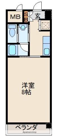 ニシコービル香椎(1K/12階)の間取り写真