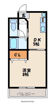 アネックスⅡ(1DK/1階)の間取り写真