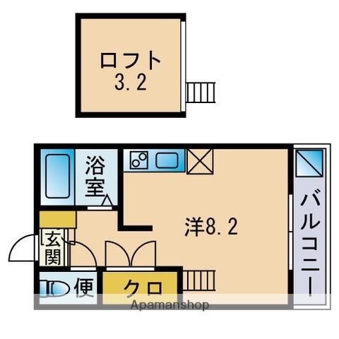 セイントヴィラ新宮(1K/1階)の間取り写真