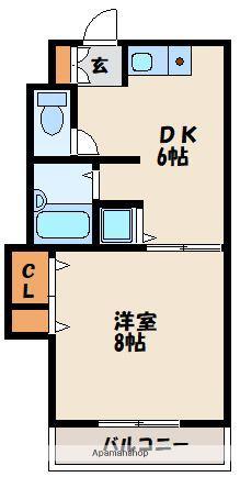 エトワール7(1DK/2階)の間取り写真