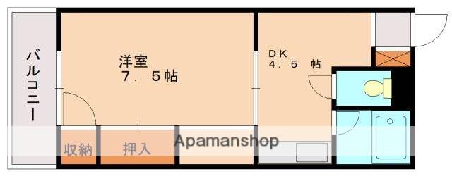 向の山コーポ(1DK/2階)の間取り写真