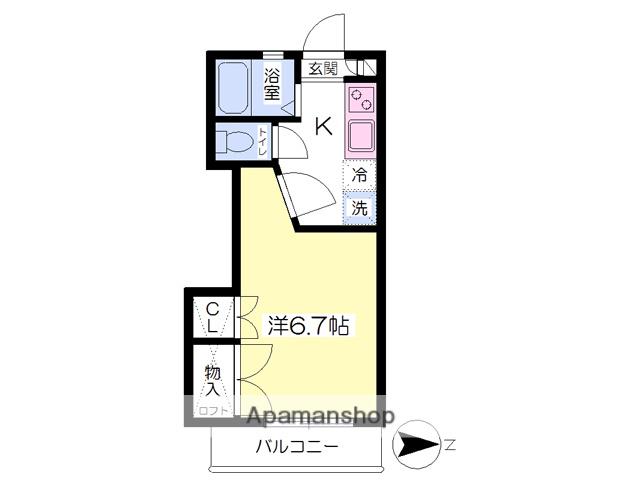 ソアン香椎(1K/2階)の間取り写真