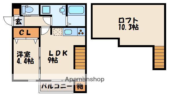 アンピオ千鳥参番館(1LDK/1階)の間取り写真