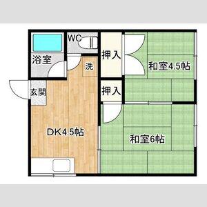 アヴニール和白東(2DK/2階)の間取り写真