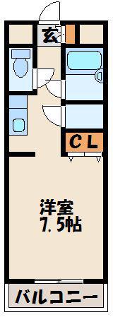 ロワールインアカマ(1K/3階)の間取り写真