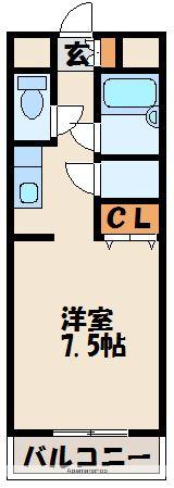 ロワールインアカマ(1K/4階)の間取り写真