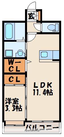 東福間駅前バモス(1LDK/8階)の間取り写真