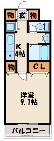 福間ステーションタワー(1K/4階)の間取り写真