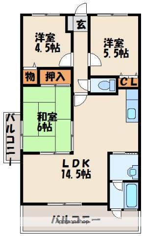 ボックスK-81(3LDK/3階)の間取り写真