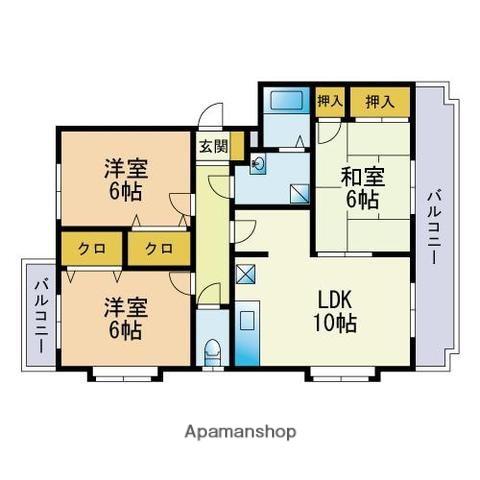 ハーモニアグレイス(3LDK/2階)の間取り写真