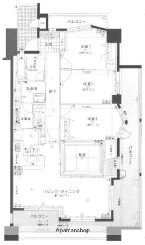 ヒューマインド和白丘クロスコート(4LDK/7階)の間取り写真