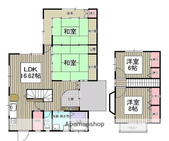 西日本鉄道貝塚線 三苫駅 徒歩13分 2階建 築35年(4LDK)の間取り写真