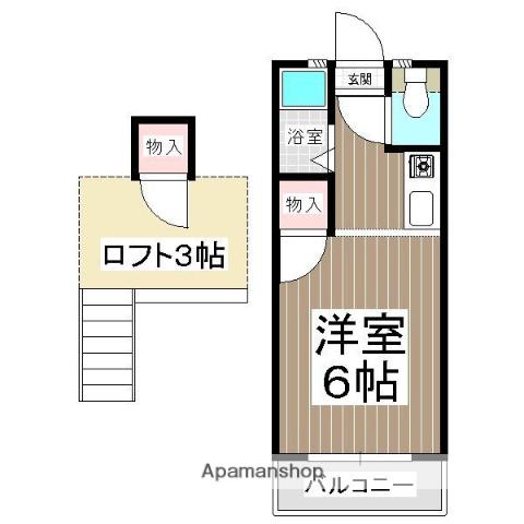 ウイング福間駅前(ワンルーム/2階)の間取り写真
