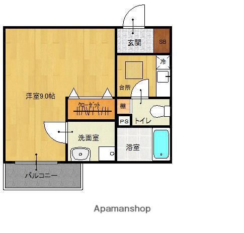 リブレア香椎駅前A棟(1K/2階)の間取り写真